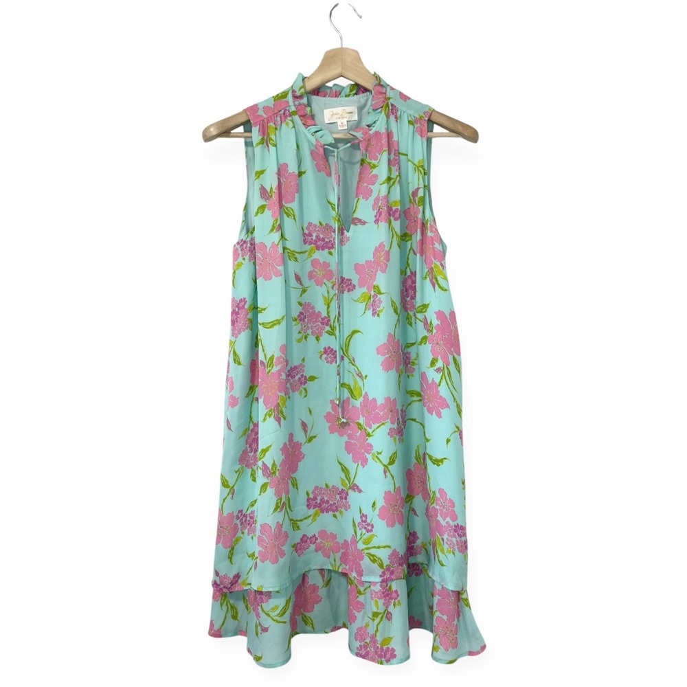 Julie Brown New York Silk Floral Tiered Flutter Dress Size Medium M